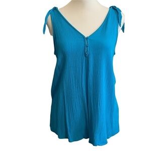 A.N.A Turquoise Blue Tie Knot Sleeveless Top